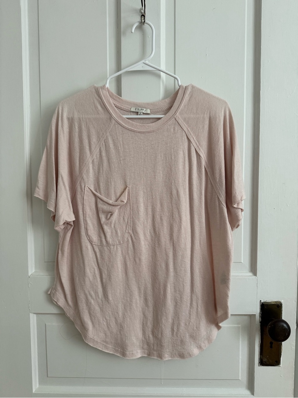Z Supply Light Pink Short Sleeve Pocket Tee